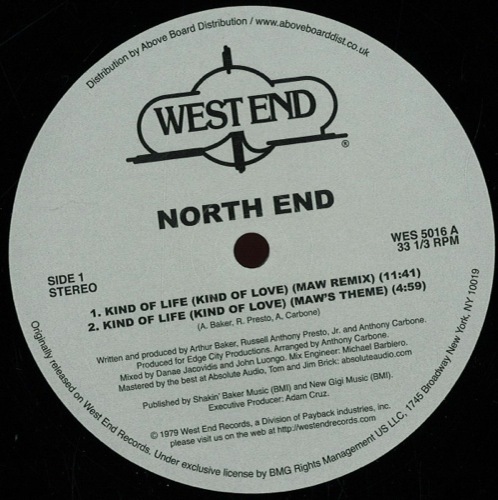 North End - Kind Of Life/ Maw Rmx - WES5016 - WESTEND