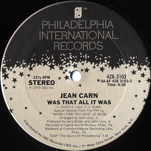 Jean Carn - Was That All It Was/ Dont Let It Go To Y - 4Z83103 - PHILADELPHIA INTERNATIONAL