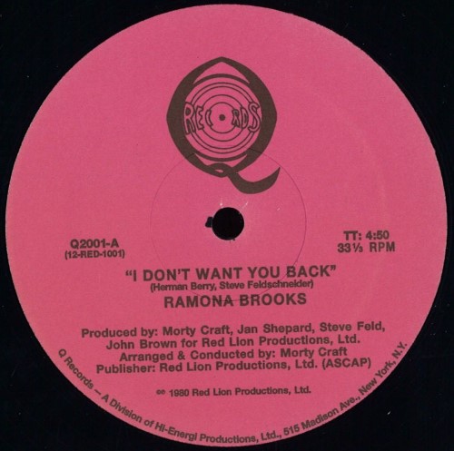 Ramona Brooks - I Dont Want You Back - Q2001 - Q RECORDS