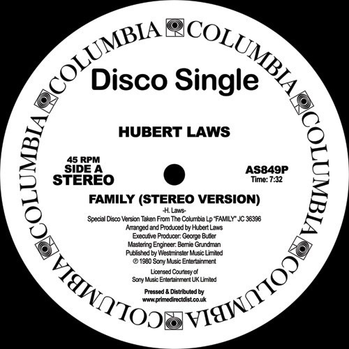 Hubert Laws - Family - AS849P - COLUMBIA DISCO SERIES