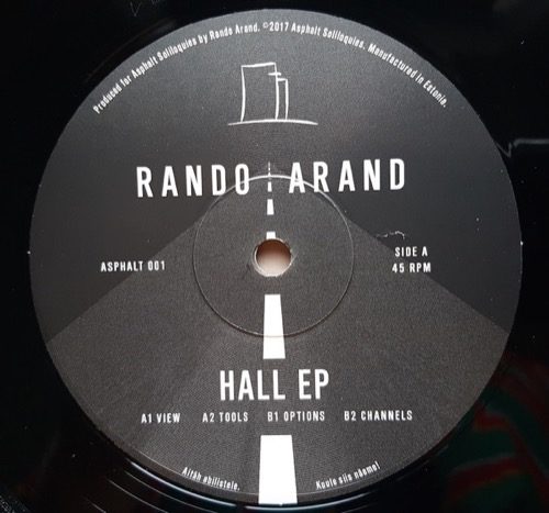 Rando Arand - Hall Ep - ASPHALT001 - ASPHALT SOLILOQUIES