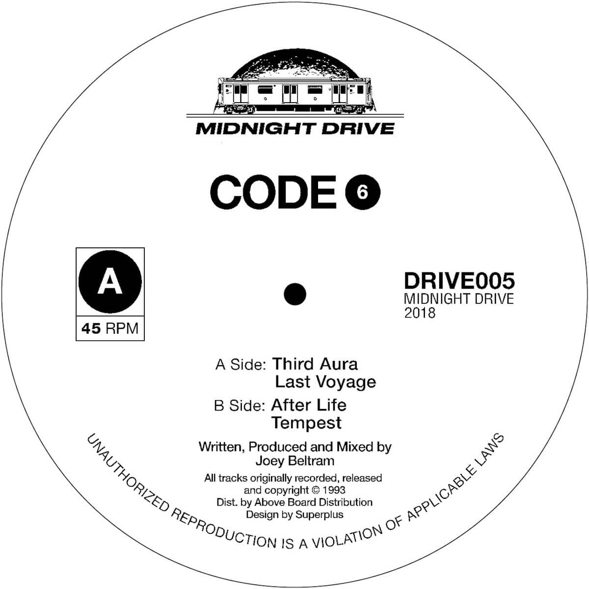Code 6 / joey beltram - untitled ep - DRIVE005 - midnight drive