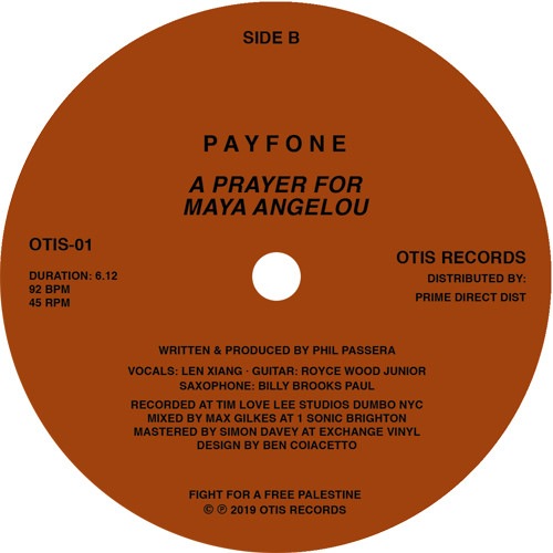 Payfone - I Was In New York / A Prayer For Maya Angelou - OTIS01 - OTIS