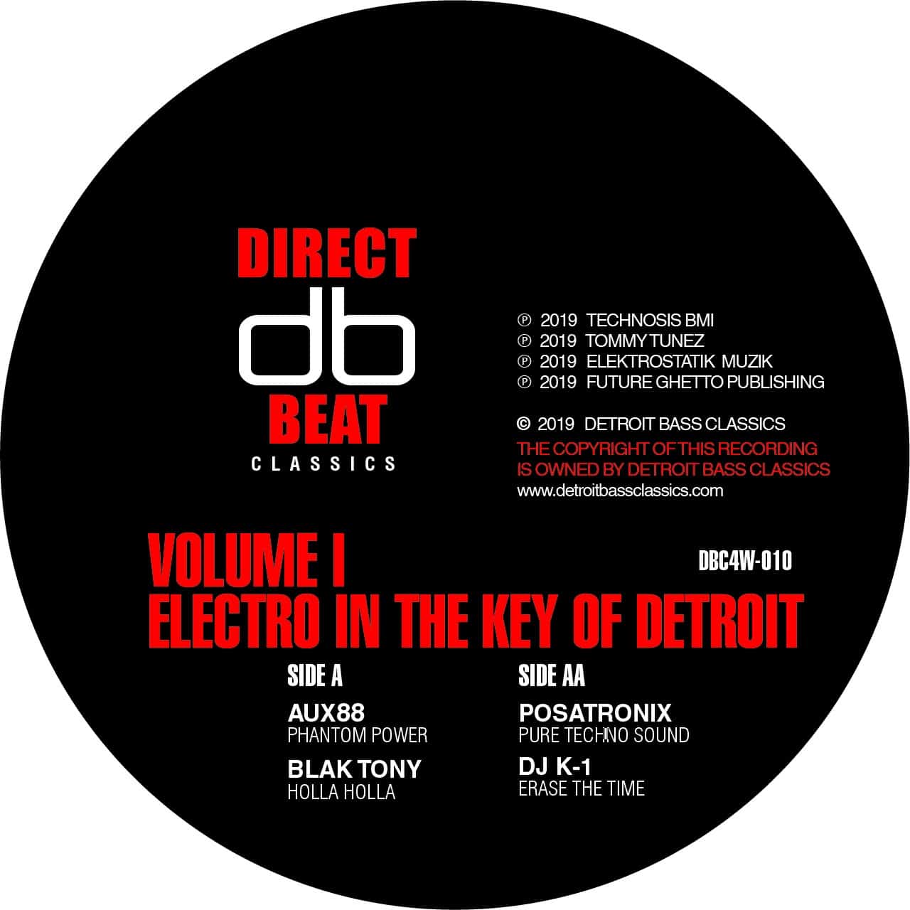 Various - Electro In The Key Of Detroit Vol.1 - DBC4W-010 - DETROIT BASS CLASSICS
