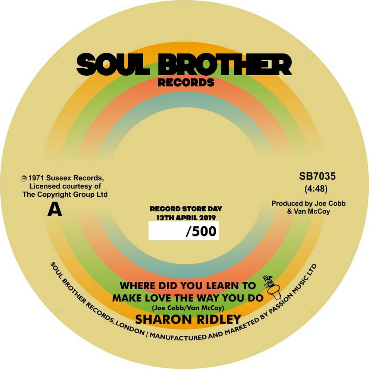 Sharon Ridley/ Ralph Graham - Where Did You Learn/ Ain't No Need - SB7035 - SOUL BROTHER