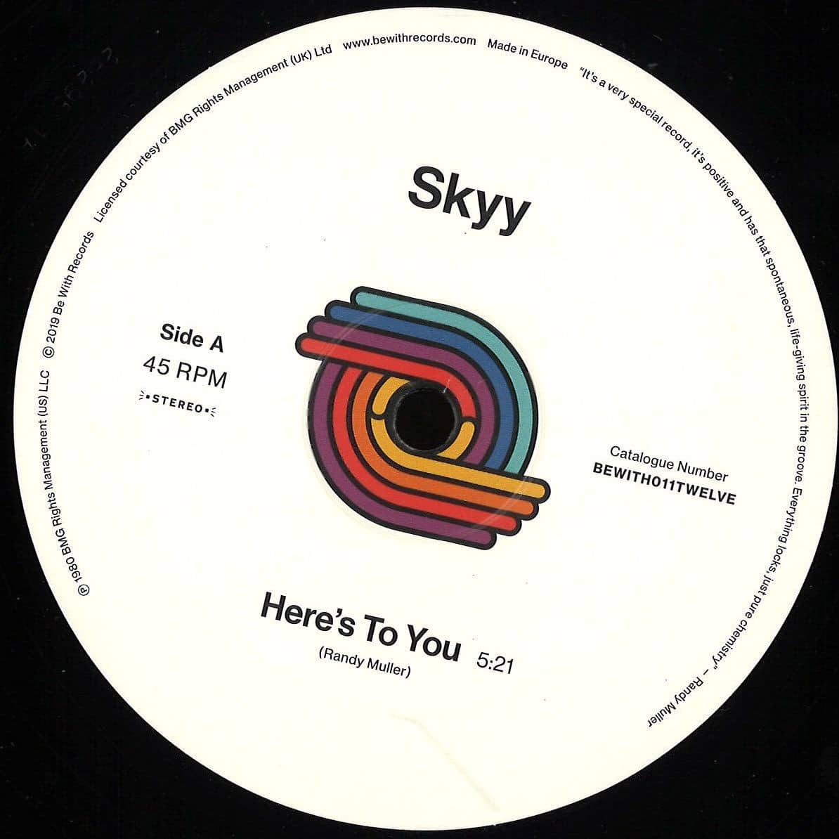 Skyy - Here's To You - BEWITH011TWELVE - BE WITH RECORDS
