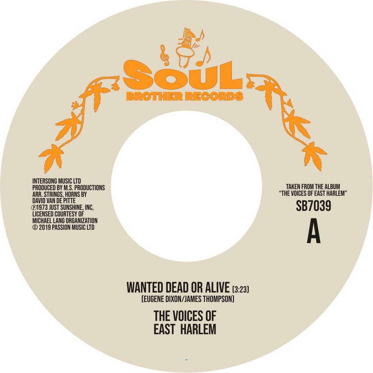 The Voices Of East Harlem - Wanted Dead Or Alive/Can You Feel It - SB7039 - SOUL BROTHER