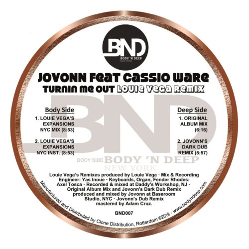 R Jovonn - Turnin Me Out Feat. Casioware (inc. Louie Vega Remix) - BND007 - BODY 'N DEEP