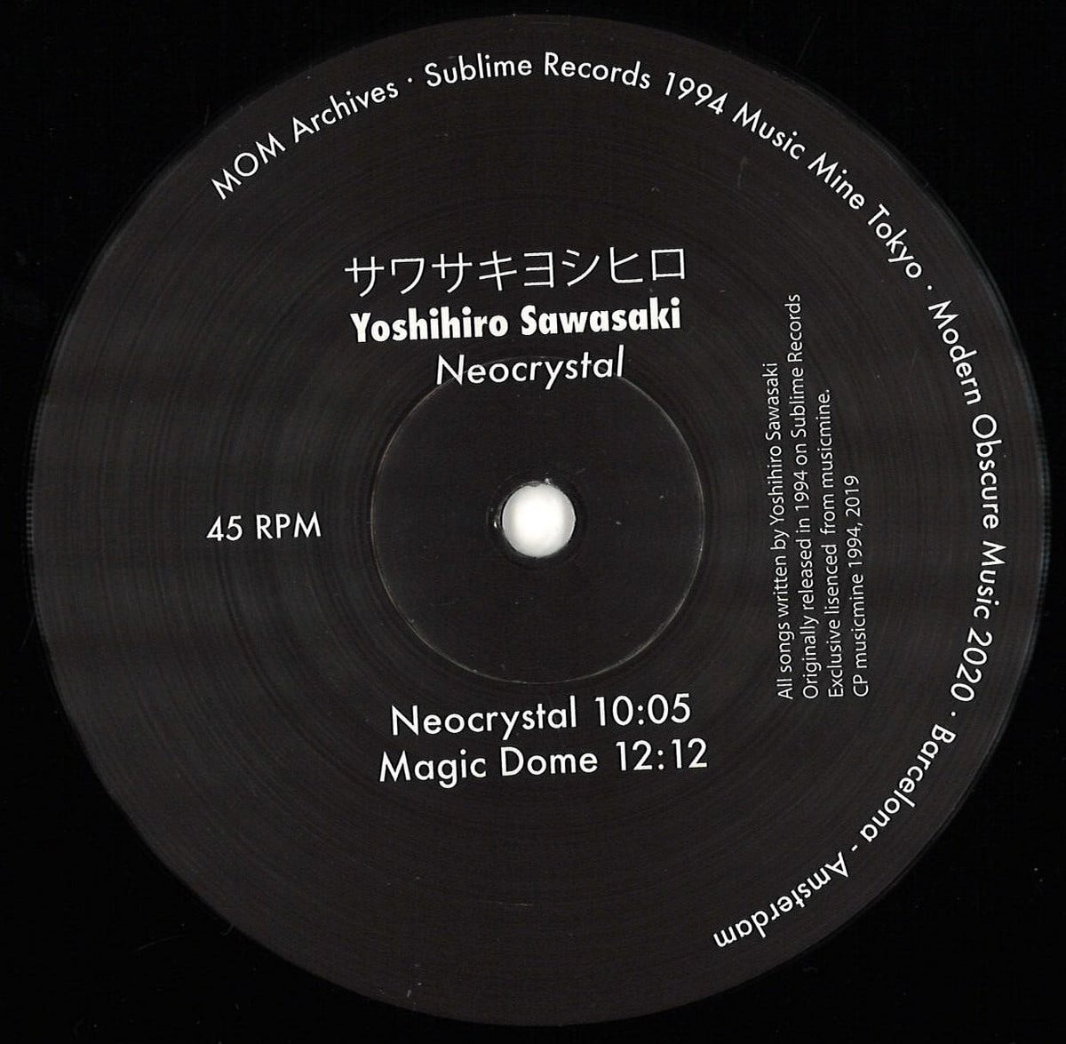 Yoshihiro Sawasaki - Neocrystal - MOMA001 - MODERN OBSCURE MUSIC