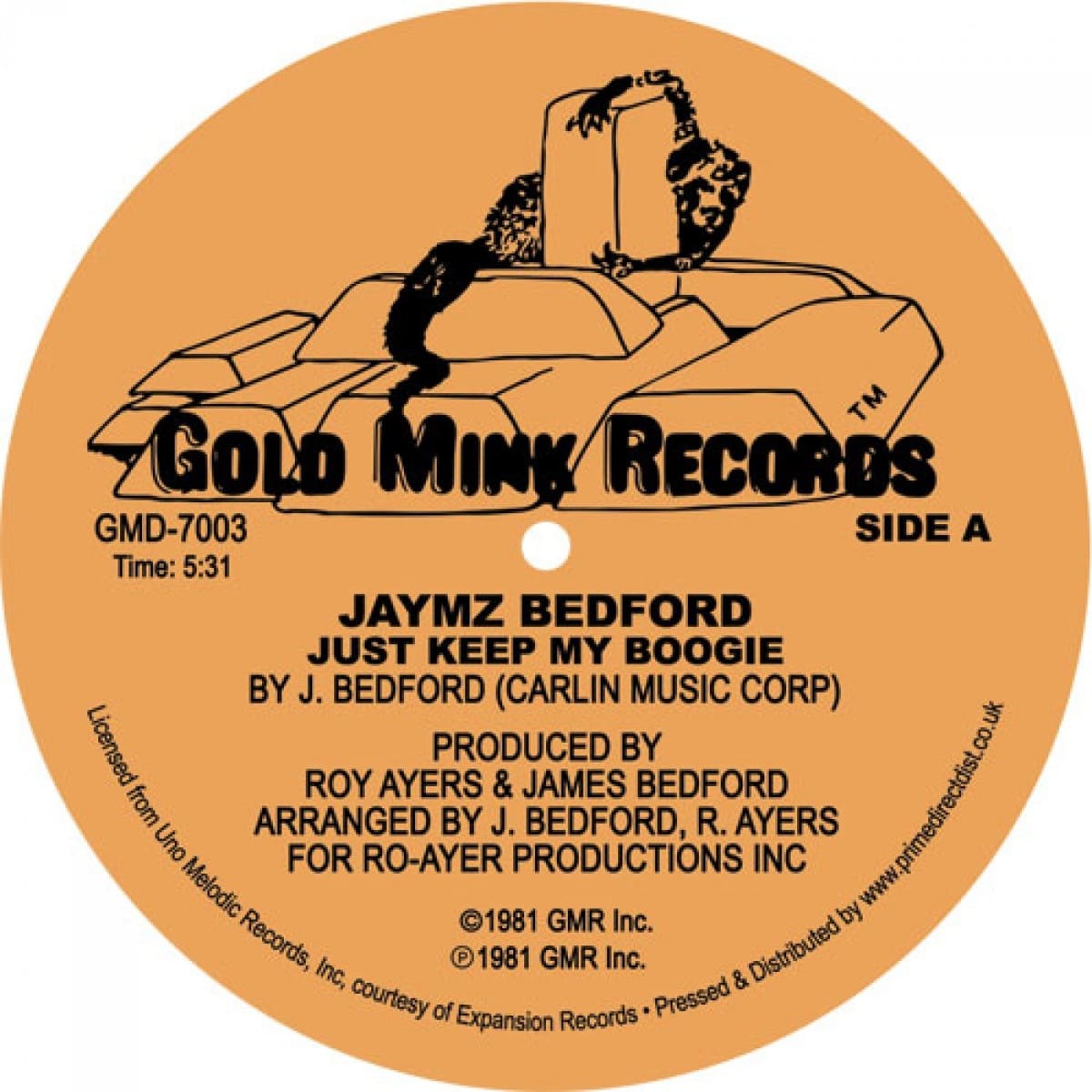 Jaymz Bedford - Just Keep My Boogie - GMD7003 - GOLD MINK