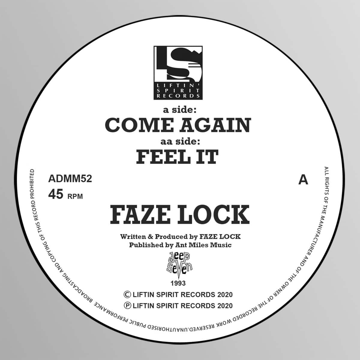 Faze Lock - Come Again/Feel It - ADMM52 - LIFTIN SPIRIT