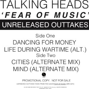 Talking Heads - Fear Of Music - Unreleased Outakes - PRO-A-1074 - SIRE