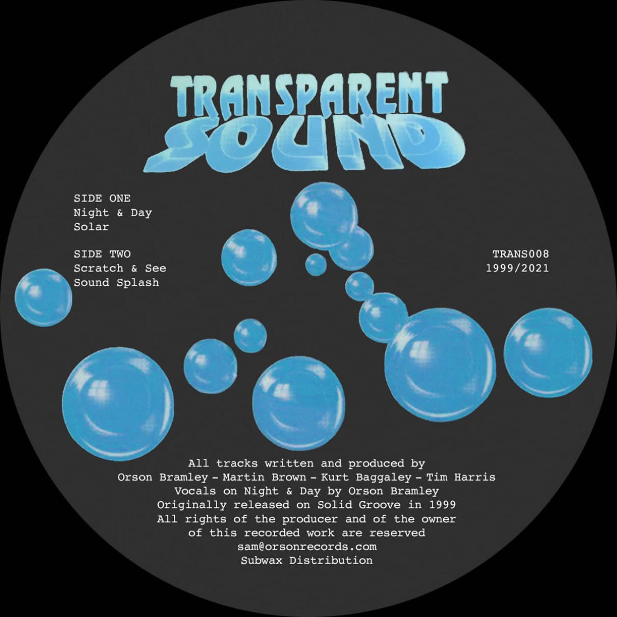 Transparent Sound - Night & Day - TRANS008 - TRANSPARENT SOUND RECORDINGS