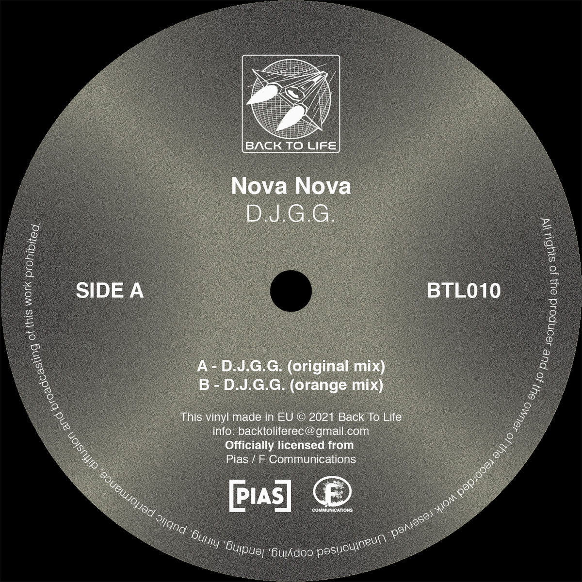 Nova Nova - D.J.G.G. - BTL010 - BACK TO LIFE