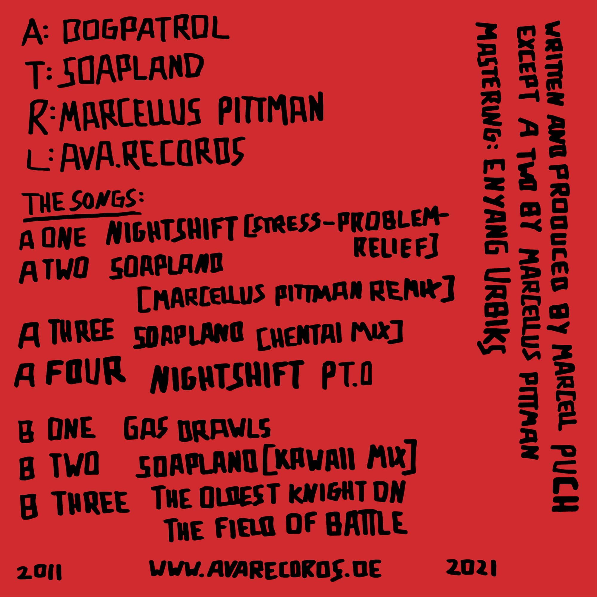 Dogpatrol - Soapland (Marcellus Pittman remix) - AVA019 - AVA RECORDS