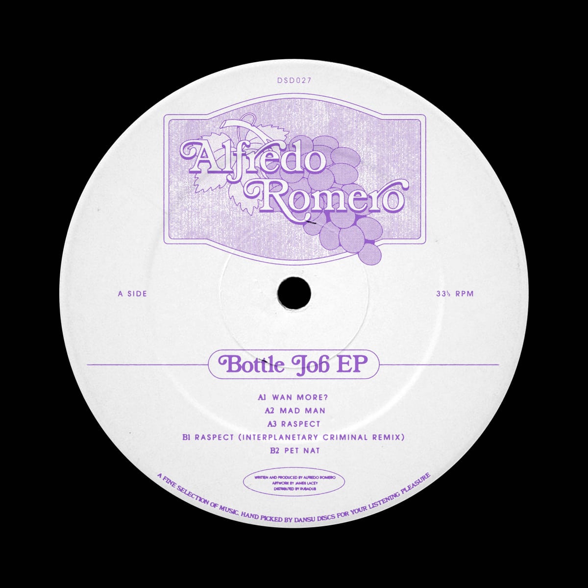 Alfredo Romero - Bottle Job EP - DSD027 - DANSU DISCS