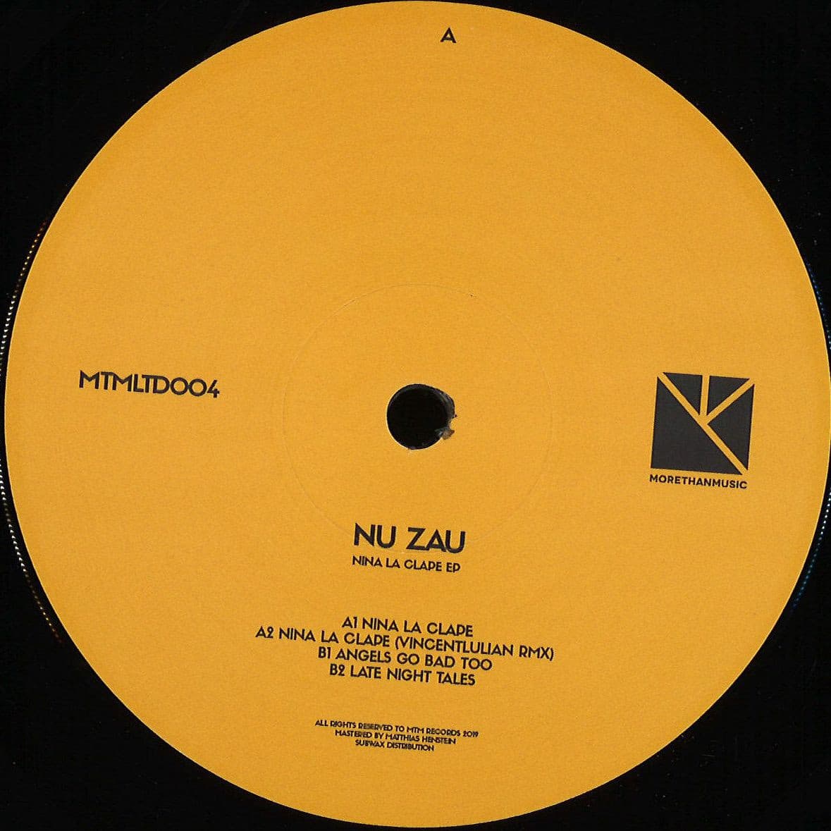 Nu Zau - Nina La Clape Ep (2021 Repress) - MTMLTD004 - MORE THAN MUSIC