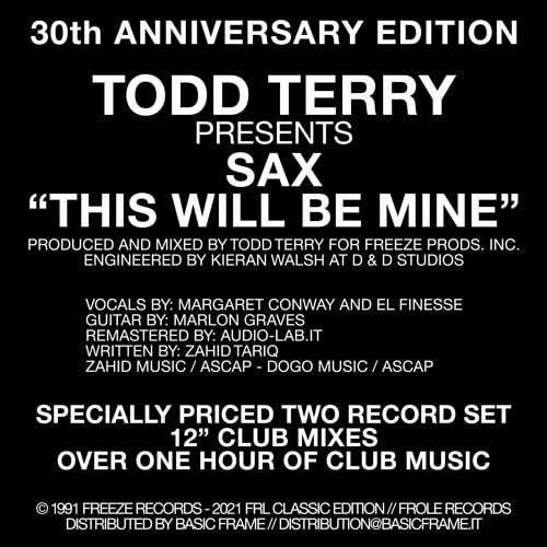 Todd Terry - This Will Be Mine - FCE-04 - FRL CLASSIC EDITION