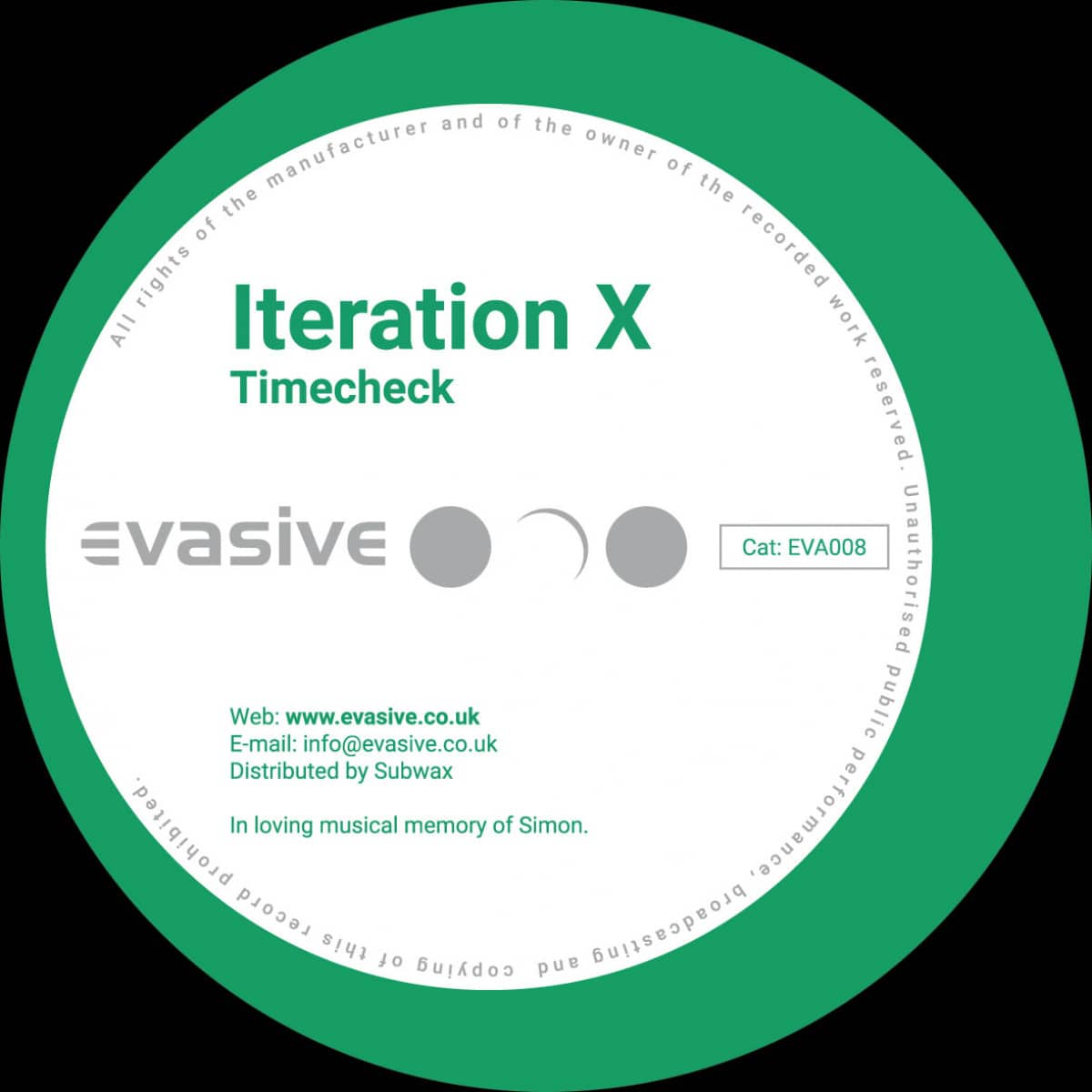 Iteration X - Timecheck / Liquid Logic - EVA008 - EVASIVE