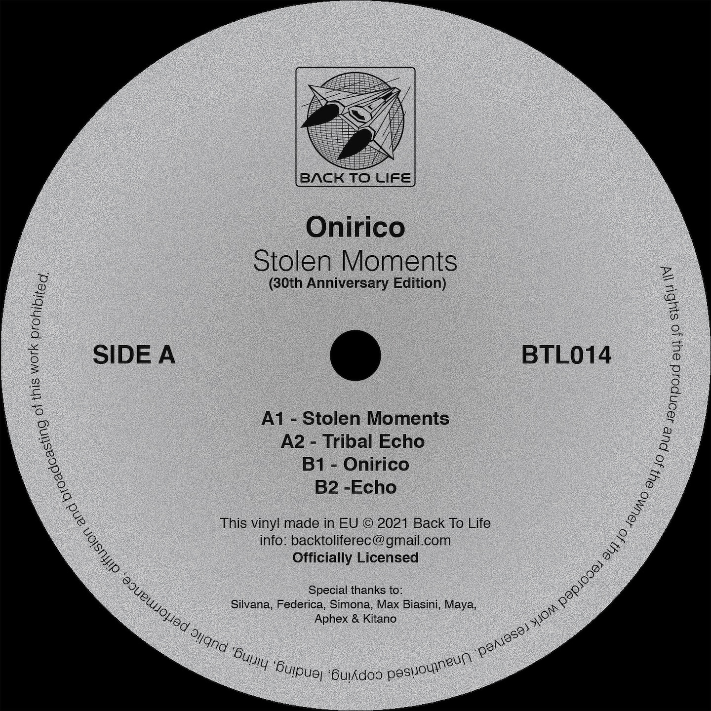 Onirico - Stolen Moments (30th Anniversary Edition) - BTL014 - BACK TO LIFE