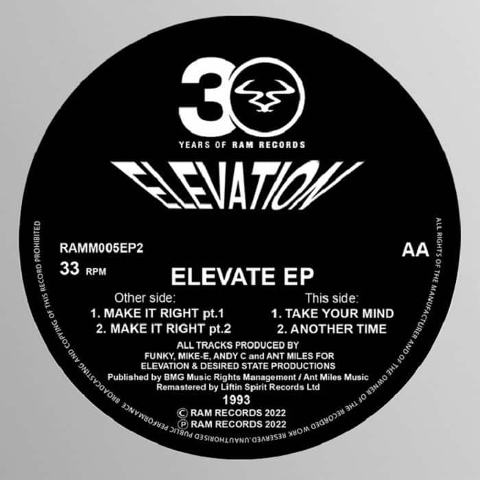 Elevation - Elevate EP - RAMM005EP2 - LIFTIN SPIRIT RECORDS