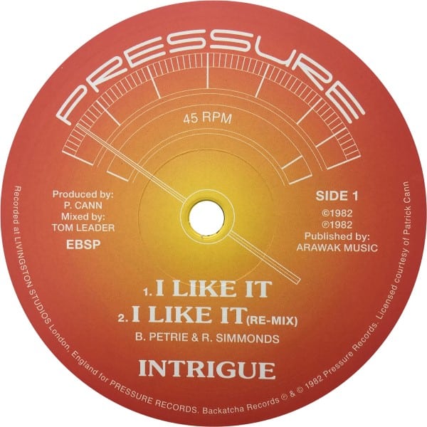Intrigue - I Like It - BK052 - BACKATCHA RECORDS