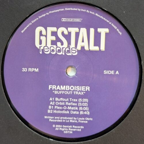 Framboisier - Buffout Trax - GST34 - GESTALT RECORDS