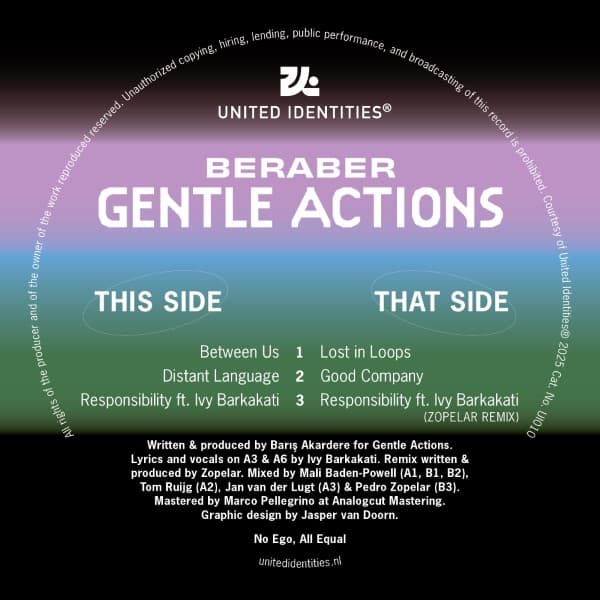 Beraber/Zopelar - Gentle Actions - UI010 - UNITED IDENTITIES