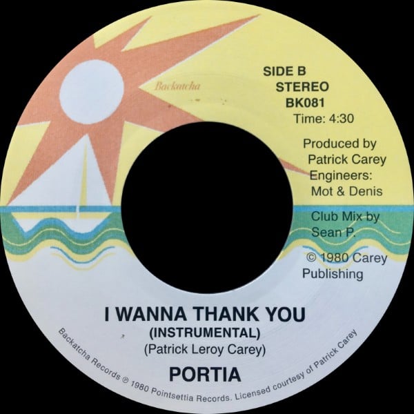 Portia - I Wanna Thank You Special Mix - BK081 - BACKATCHA RECORDS